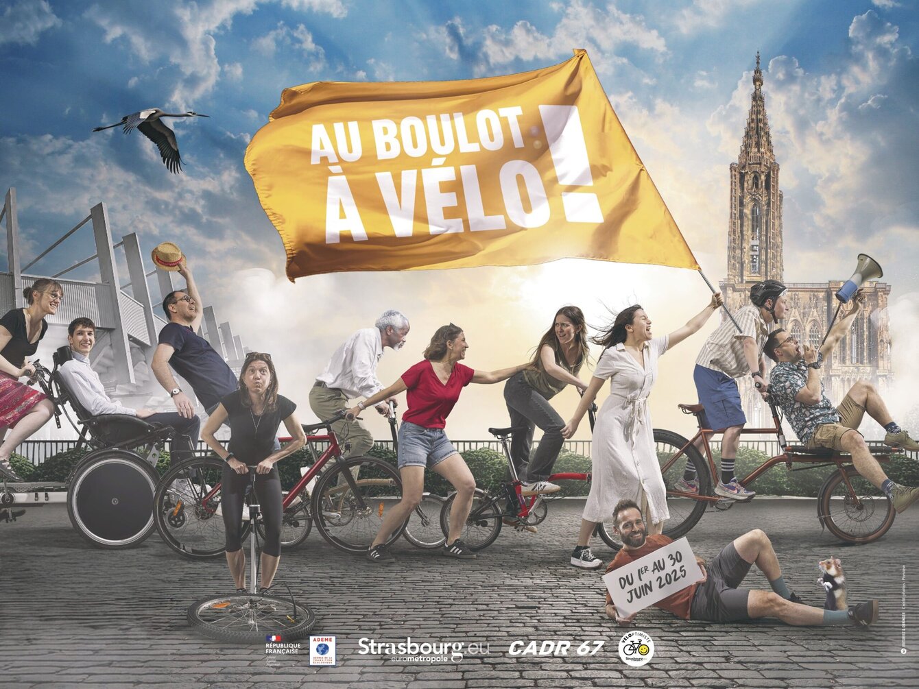 Affiche 2025 du challenge "Au boulot à vélo"