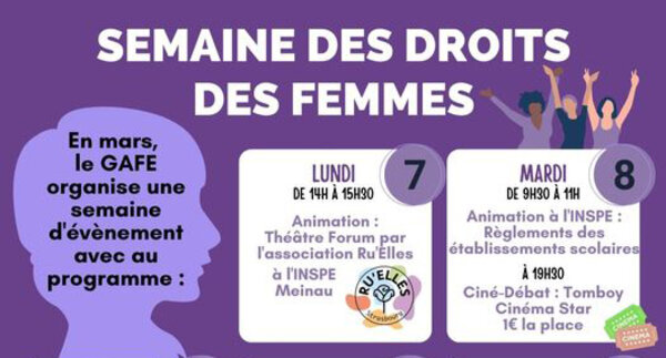 Visuel graphique (GAFE), semaine droits des femmes