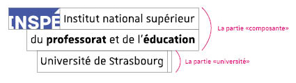 Signature de l'INSPÉ, mentionnant également l'appartenance à l'université de Strasbourg